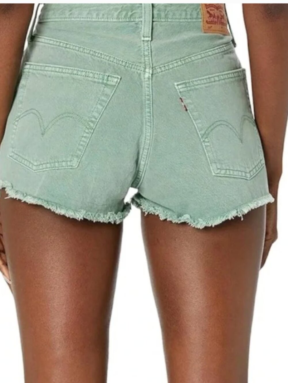 NEW WITH TAGS Levi's 501 High Rise Cut Off Green Shorts - Picture 7 of 7